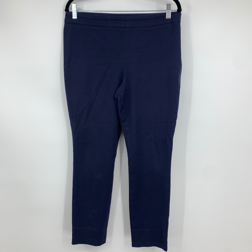 1901 womens‎ 8 Pants slimming skinny side zip ankle dark blue business casual
